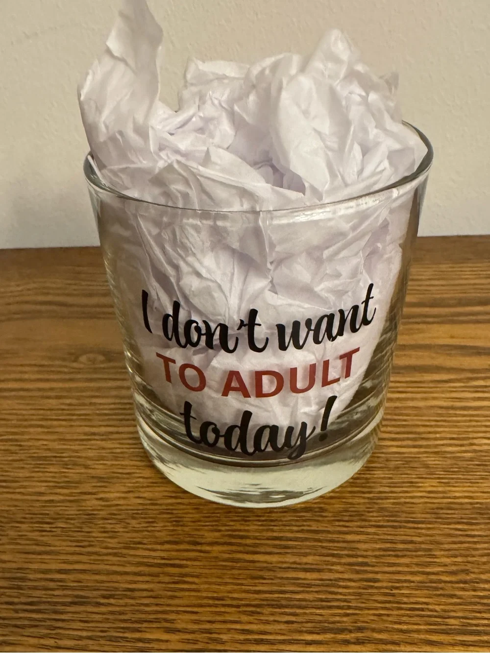 Cristar I Don't Want To Adult Today Whiskey Rocks Glass 10.5oz